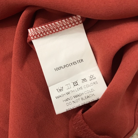 Faux Wrap Midi Dress Ruffle Short Sleeve Burnt Orange Size 2X - Picture 11 of 14